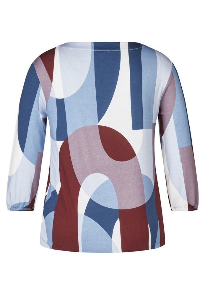 3/4 Arm T-Shirt in retro gemustert mit merlot