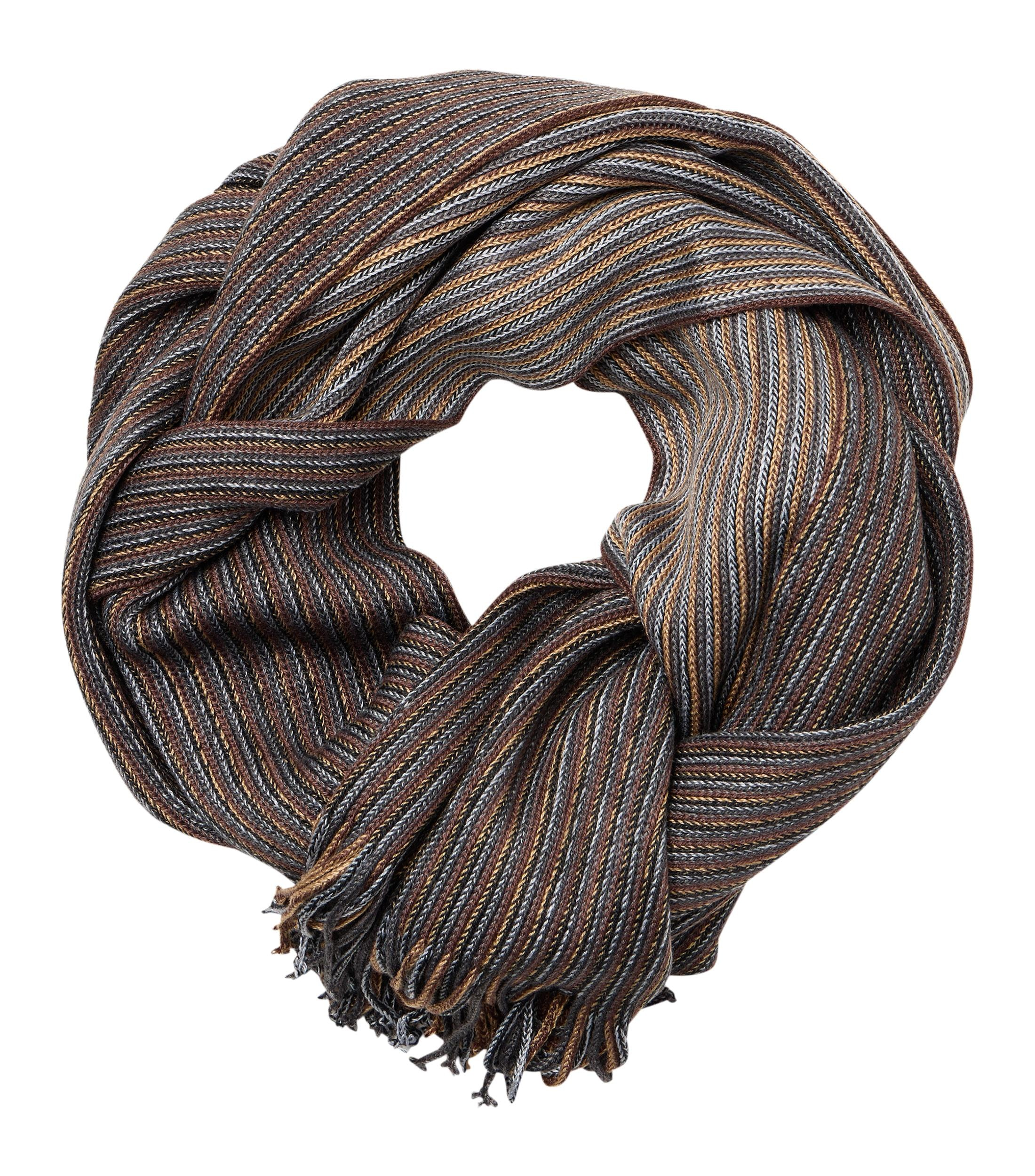 Schal in mehrfarbig gemustert mit Braun 