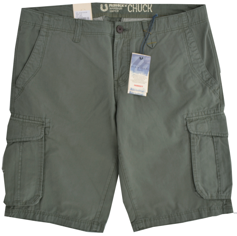 Baumkwoll Cargo-Bermuda in oliv