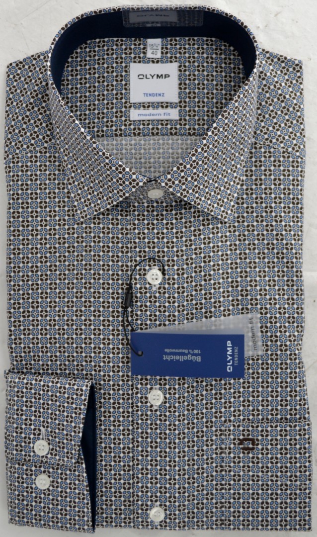 1/1 Arm Freizeithemd im Retro Dessin