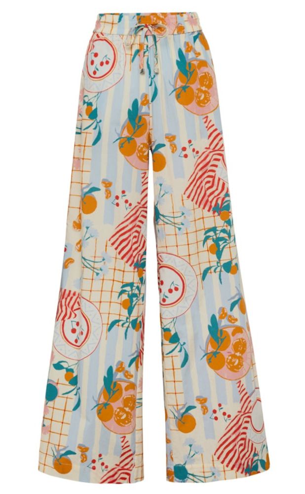 Wide Leg Hose in mehrfarbig