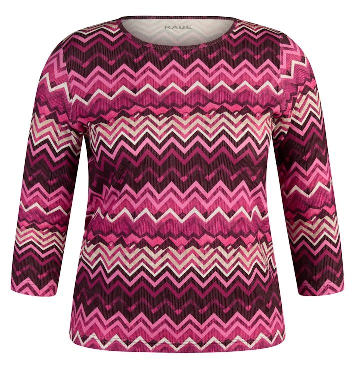 3/4 Arm T-Shirt in mehrfarbig mit pflaume gemustert