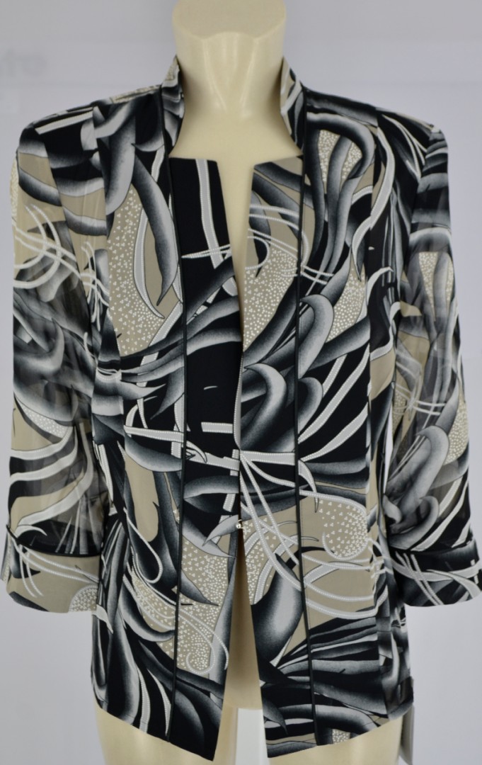 Blazer Jacke in mehrfarbig gemustert mit schwarz-gold