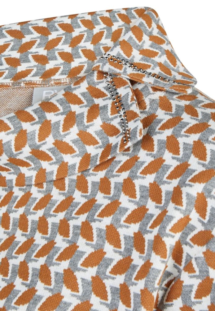 Leichter Pullover in mehrfarbig mit cognac