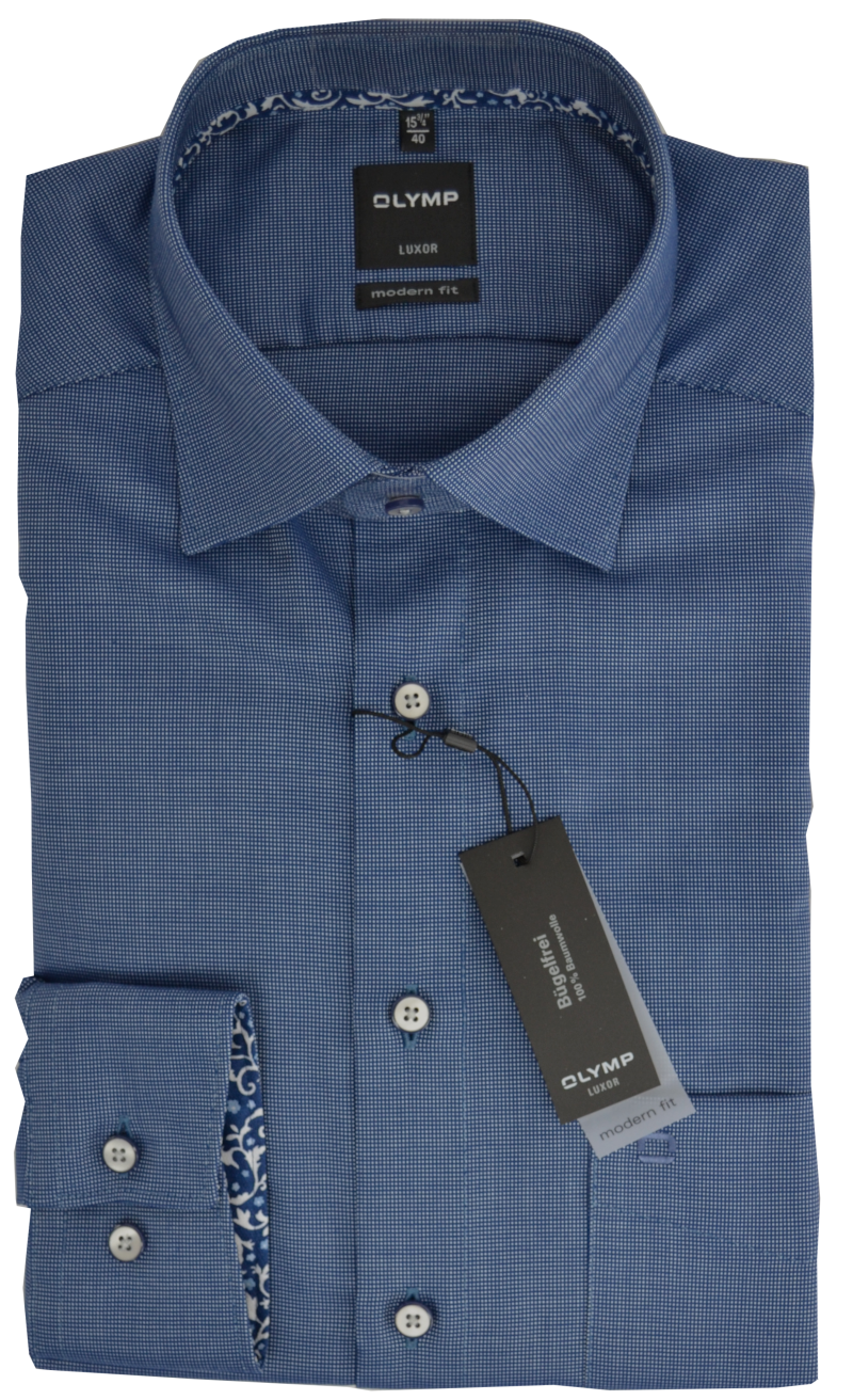 1/1 Arm Freizeithemd mit dezenter Struktur in blau