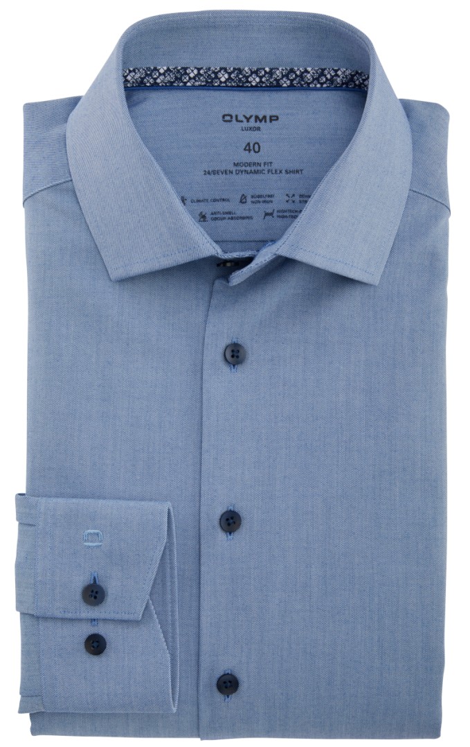 24/SEVEN Business -und Freizeithemd in mittlel blau mit fein