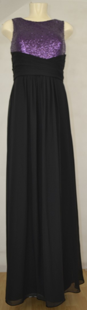 Langes Ballkleid in schwarz-lila