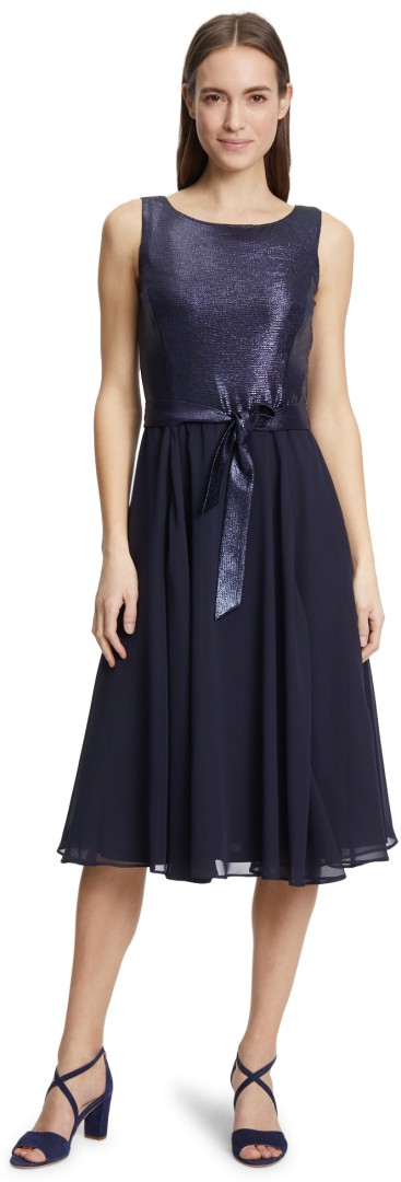 Midi langes Kleid in patch dark blue-dark blue