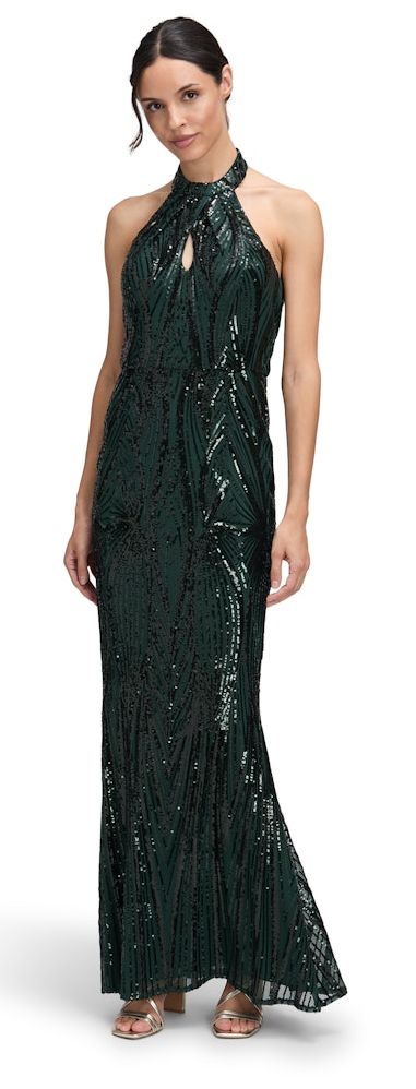 Langes Ballkleid in dusty slate