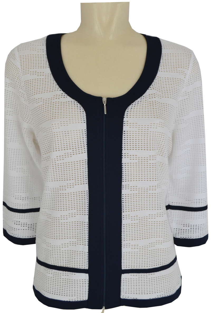 Jersey Jacke in marine-weiß