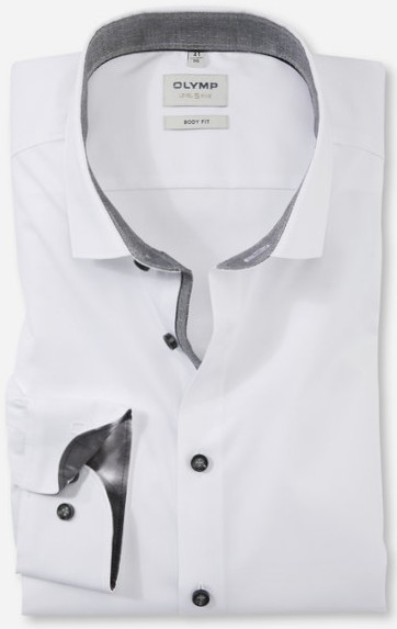 Business -und Freizeithemd in weiß mit Ausschnückung