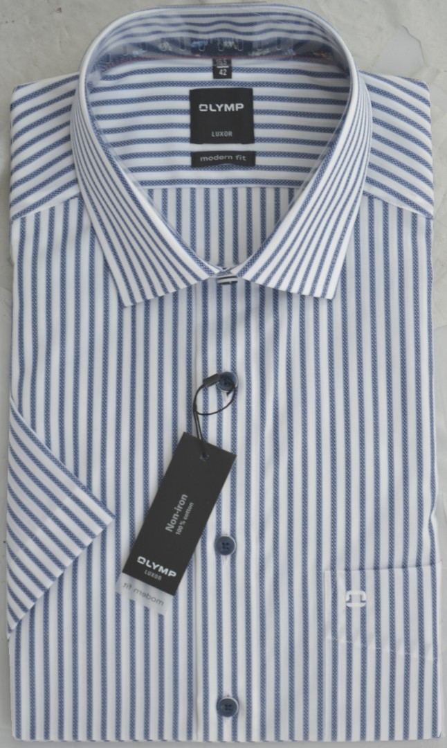 1/2 Arm Freizeithemd mit Streifen in blau