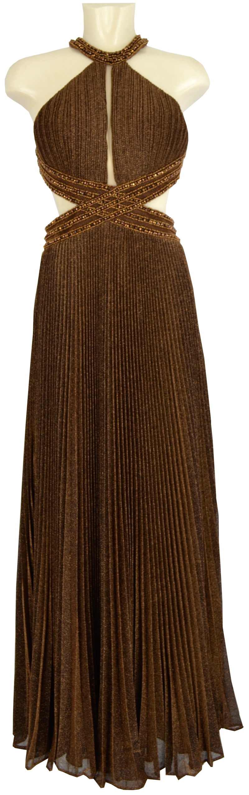Ballkleid lang in brown