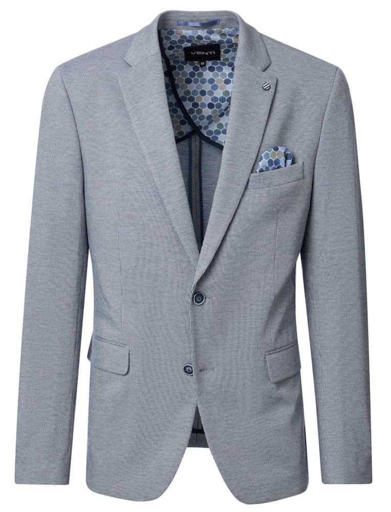 Leichtes Sommer Sakko in blau mit Struktur