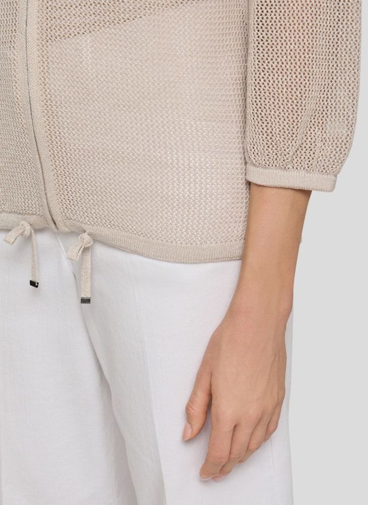 Luftig leichte Strickjacke in Sisal (Natur)
