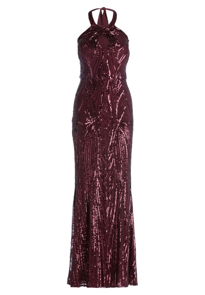 Langes Ballkleid in wild ruby