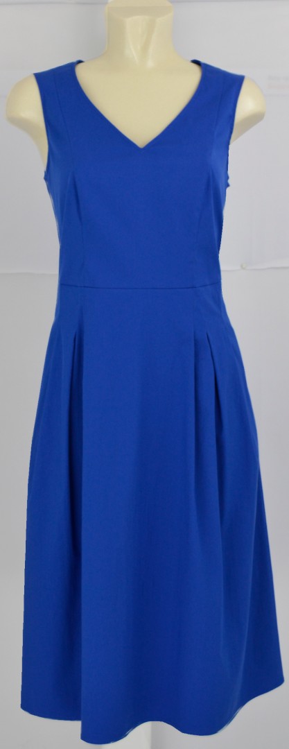 Midi langes Kleid in kobalt blau