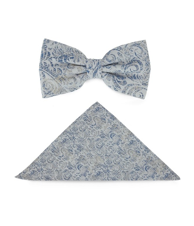 Festliche Schleife mit Tuch in hart-weiß-blau mit feslticher