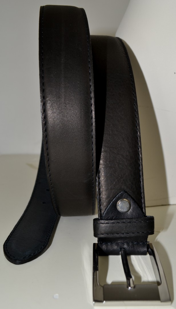 Herren Leder Gürtel strukturiert in schwarz