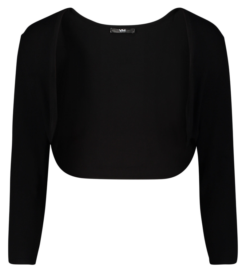 0023-4894-9042 Kurzes Strickbolero in schwarz