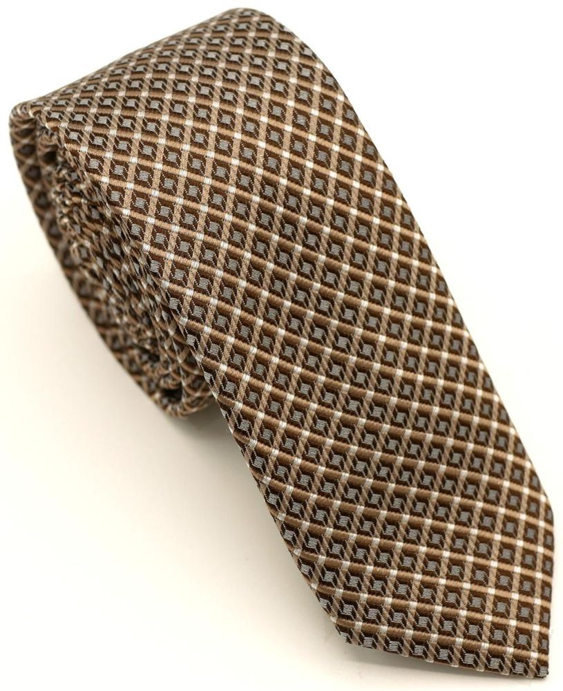 Seiden Krawatte in braun-beige gemustert