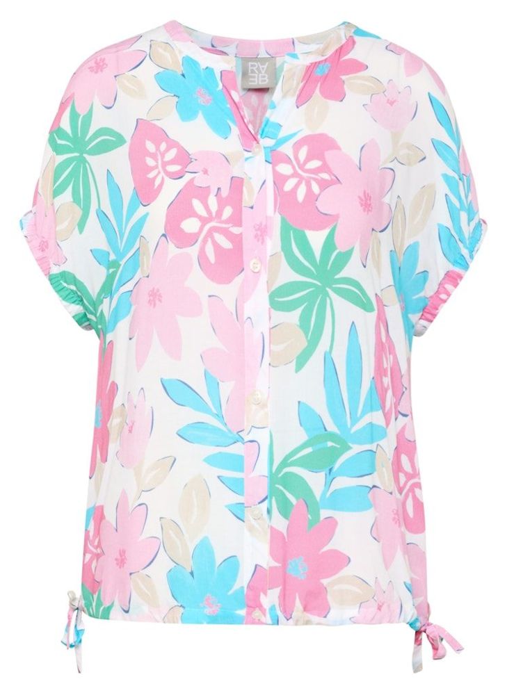 1/2 Arm Blusen-Shirt in mehrfarbig gemustert