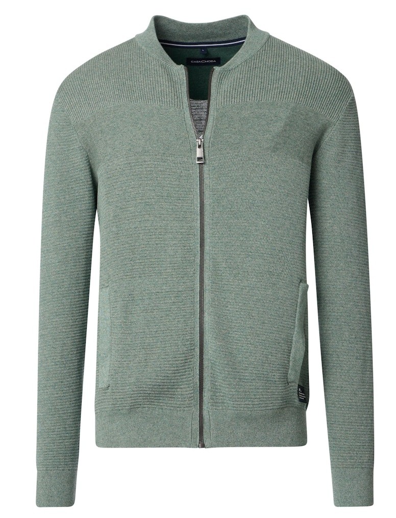 Strickjacke mit R-V in hell türkis