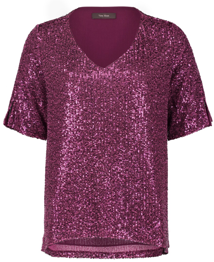 Paillettenshirt in violet