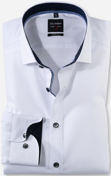Business -und Freizeithemd in weiß mit Ausschnückung