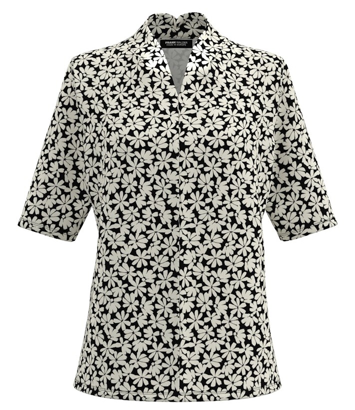 1/2 Arm Shirt schwarz-ecrue