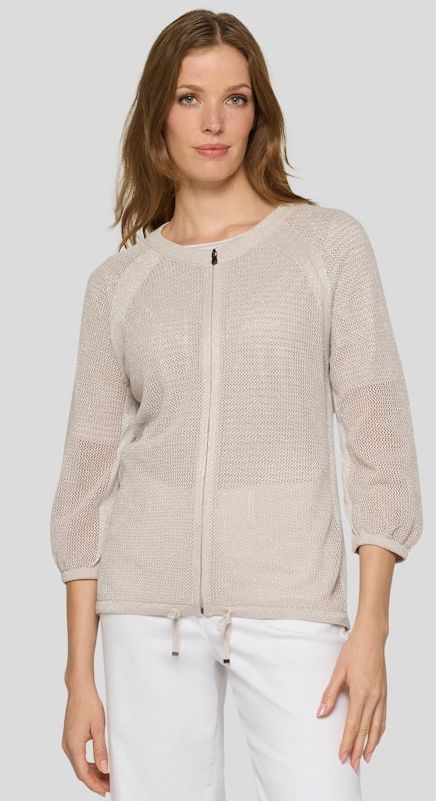 Luftig leichte Strickjacke in Sisal (Natur)