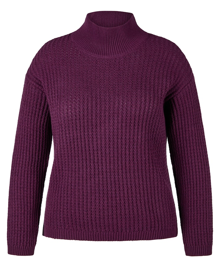 Pullover mit Rollkragen in pflaume