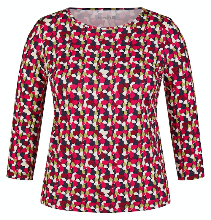 3/4 Arm Shirt mit Allover Print 