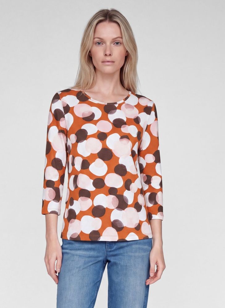 3/4 Arm T-Shirt mit Punkten in mehrfarbig