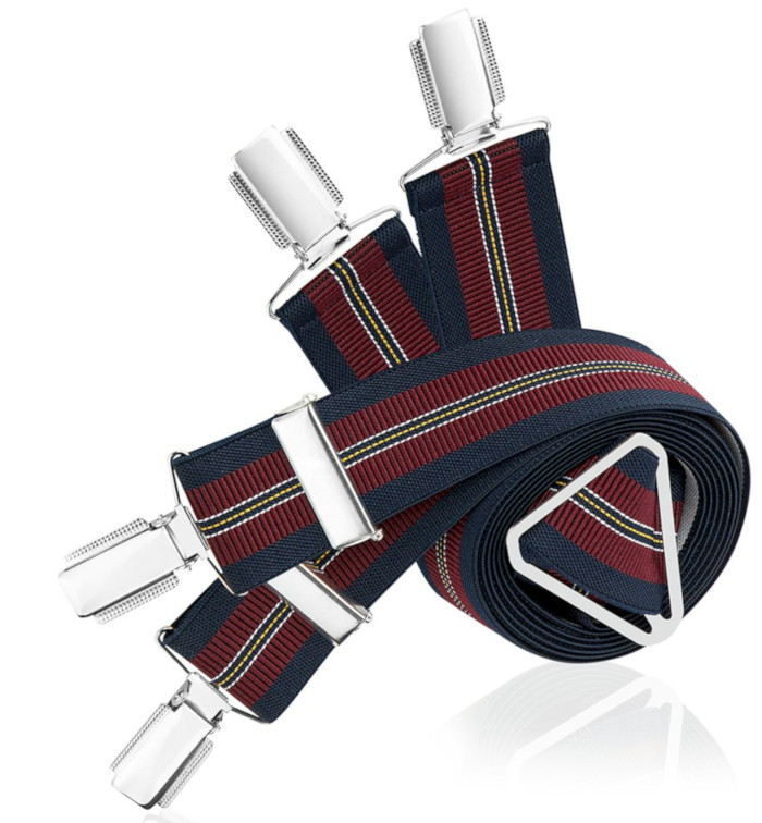 Hosenträger in marine-bordeaux