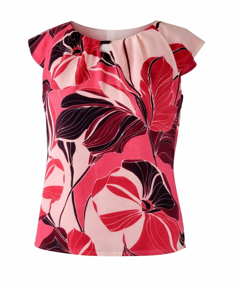 Top in mehrfarbig mit dark red