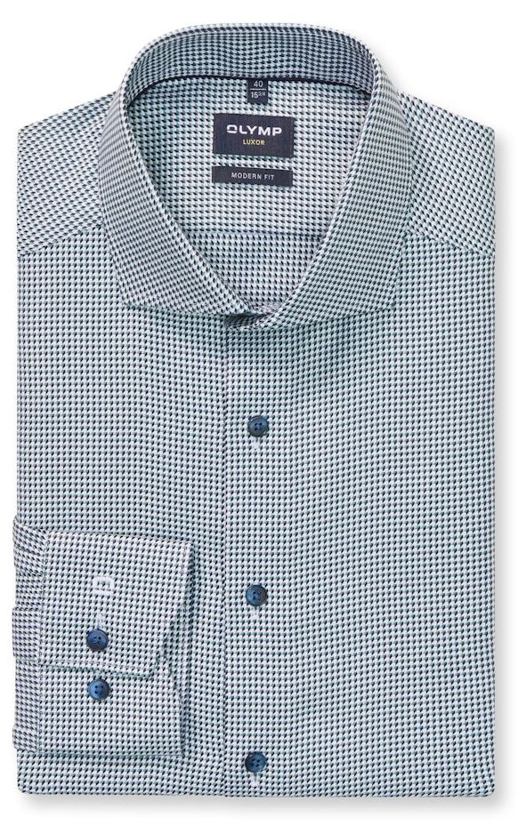 Hemd mit minimal Muster mit blau-grün