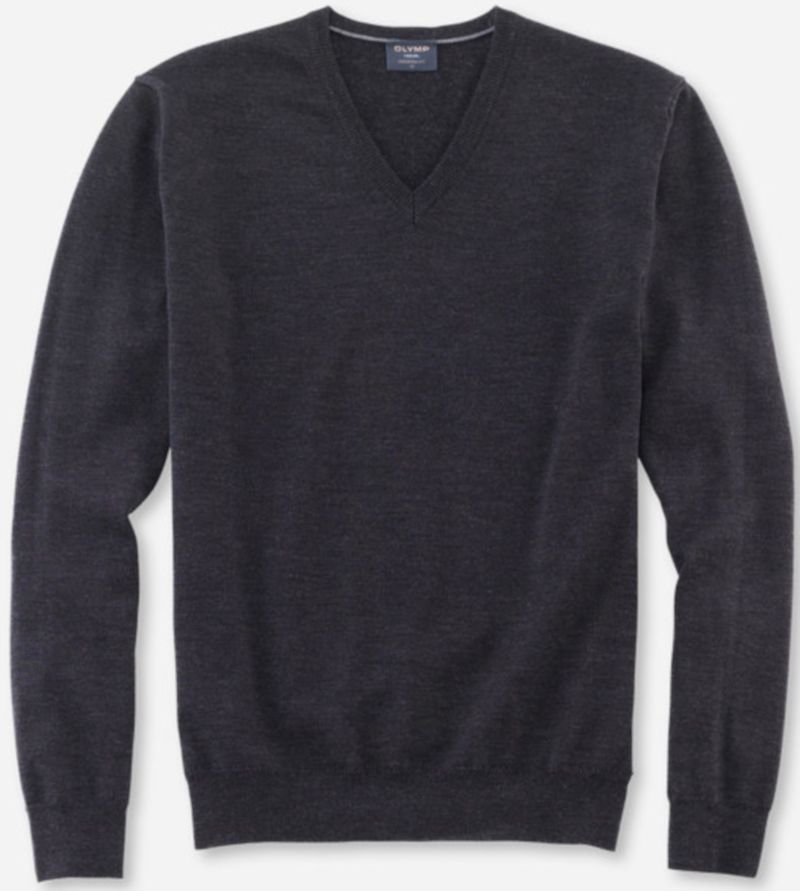 Pullover mit V-Ausschnitt in graphit