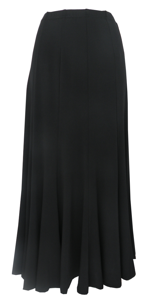 4605-P100-GD Langer Godet Rock in schwarz