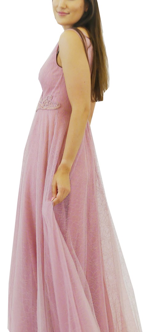 Langes Ballkleid in rosa