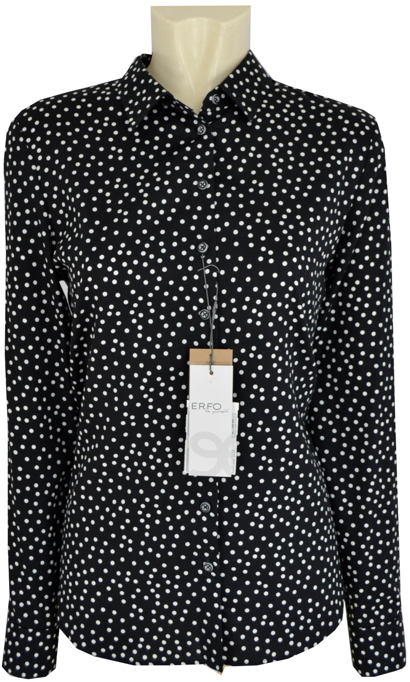 1/1 Arm Bluse mit Tupfen in schwarz