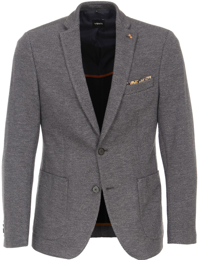 Jersey Sakko in grau-blau mit Hahnentrittmuster