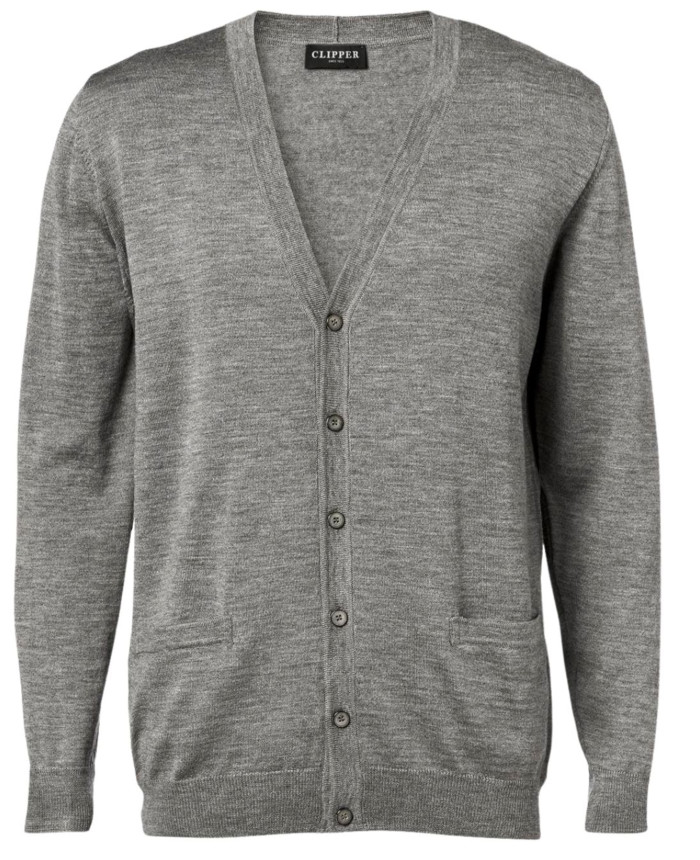 Strickjacke zum knöpfen in grey melange