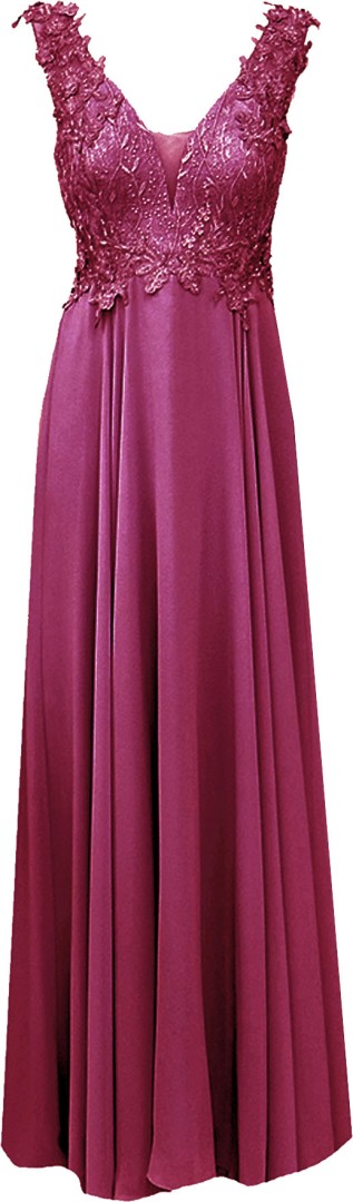 Langes Ballkleid in magenta