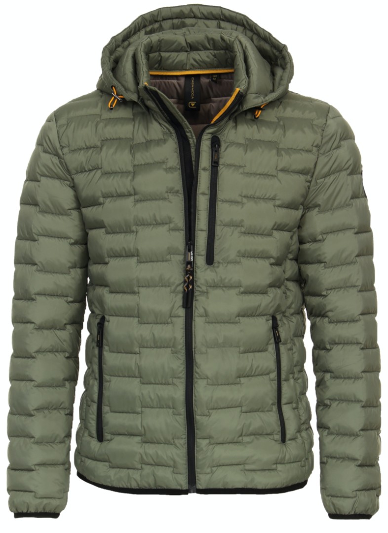 Leichte Outdoor Steppjacke in lind mit Kapuze