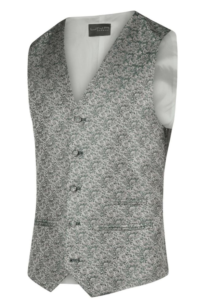 Festliche Weste in beige-braun-grün mit Ausmusterung