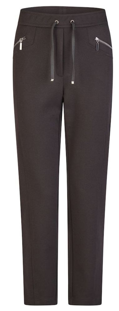 Schmal geschnittene Jersey Hose ohne Bund in Schwarz