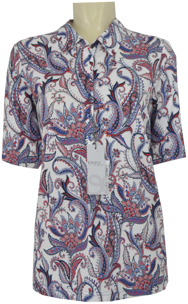 1/2 Arm Polo-Shirt in allover floral gemustert