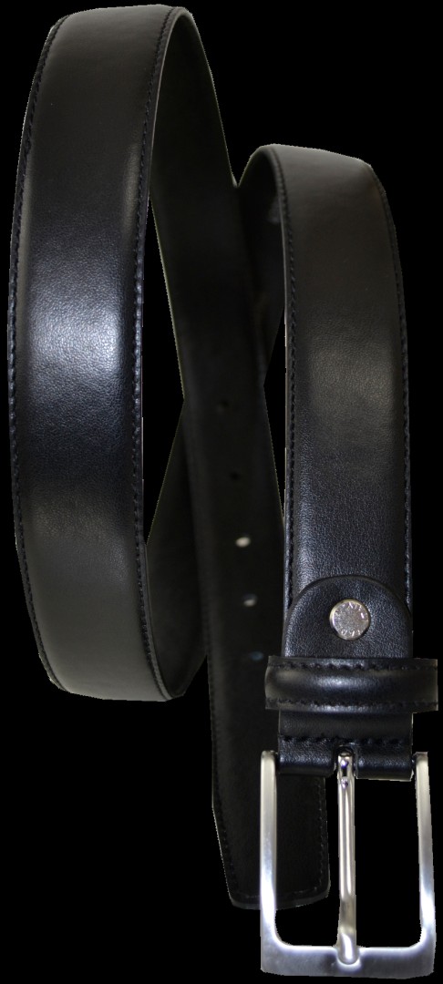Ledergürtel in uni schwarz