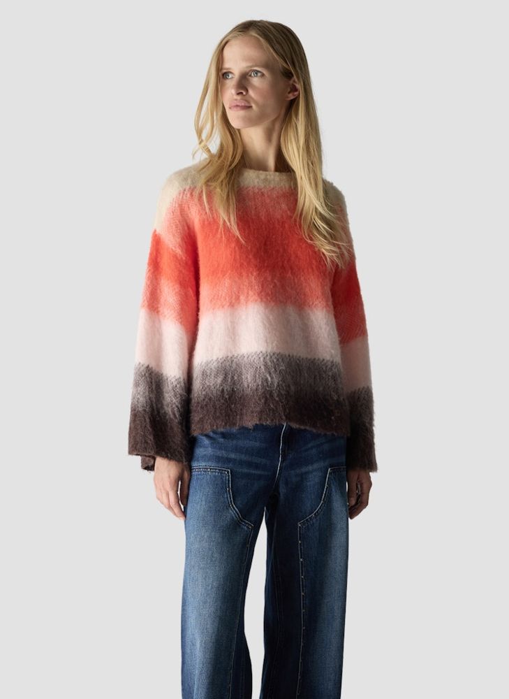 Pullover in mehrfarbig mit kürbis